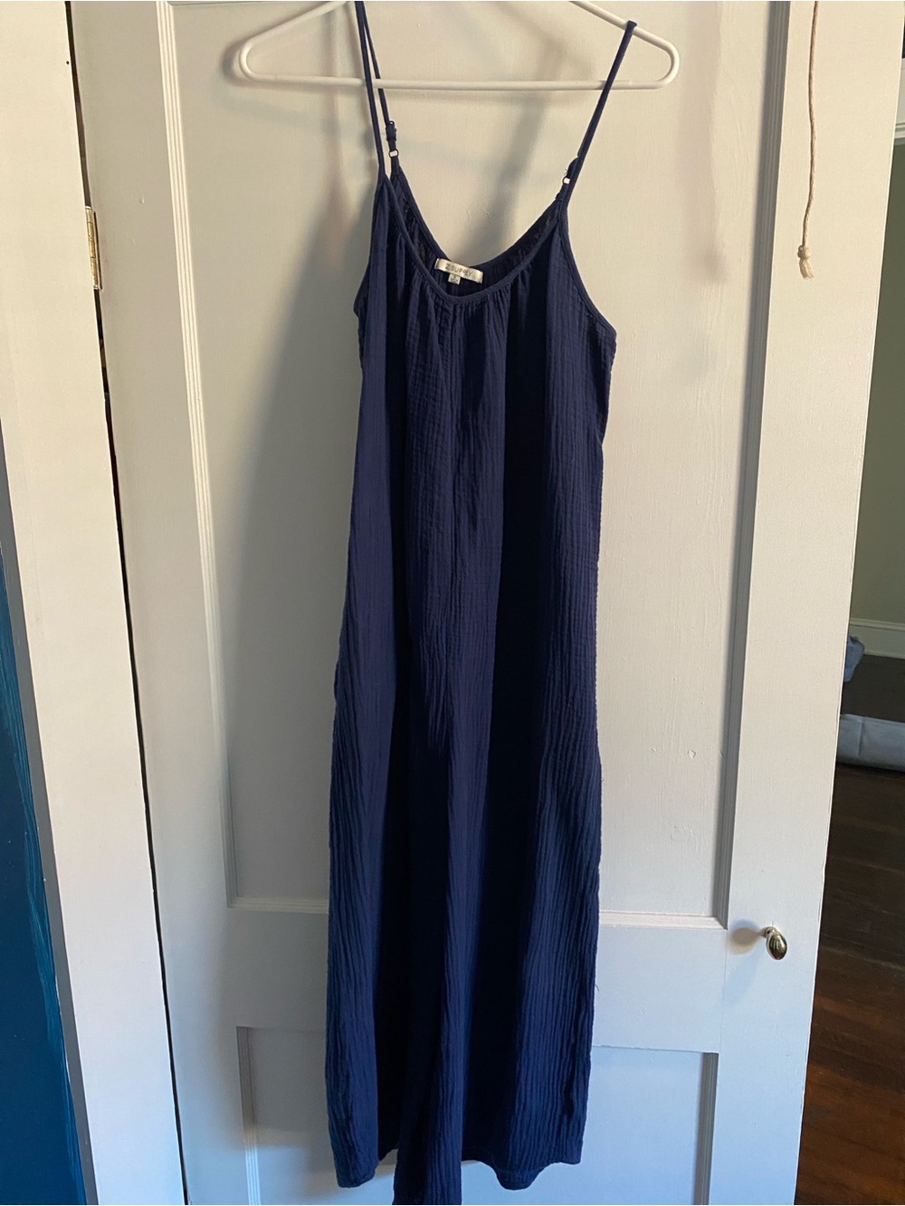 Blue Wide-Leg Spaghetti Strap Jumpsuit